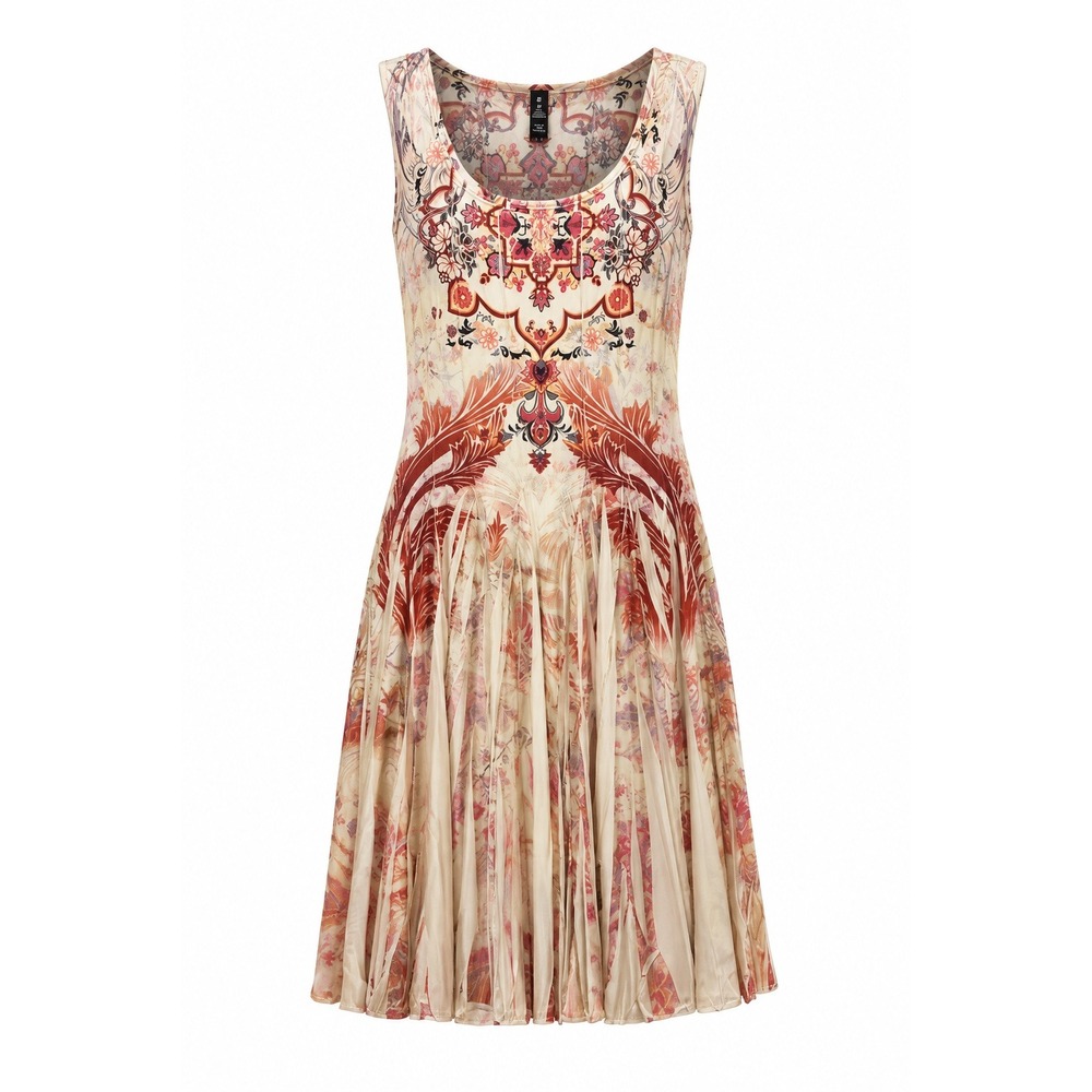 Style & Co Women Dress M Boho Western Mandala NWT Pleated Fit Flare Sleeveless